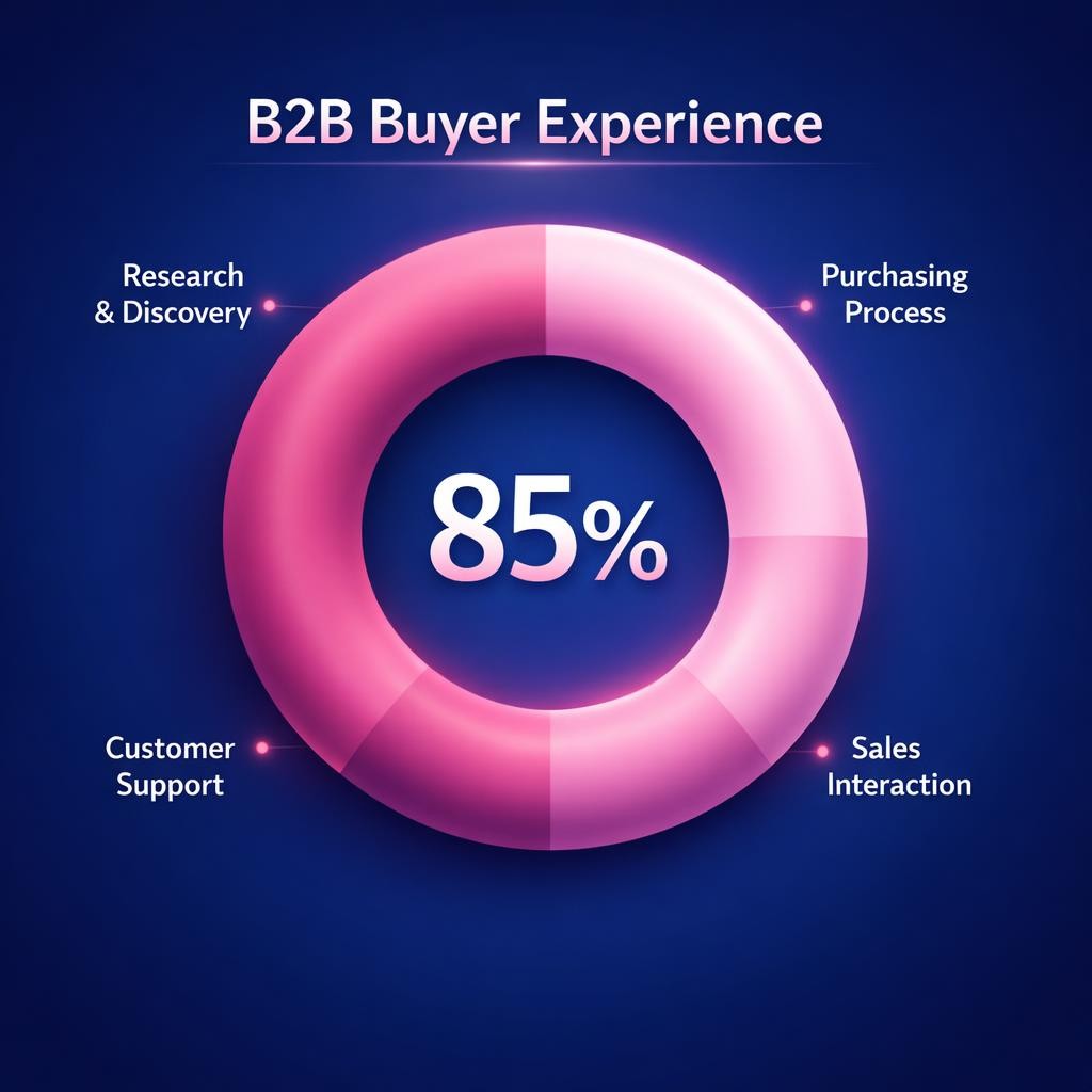 B2B Buyer Experience — key stats, steps and framework infographic for B2B revenue teams | Revspire