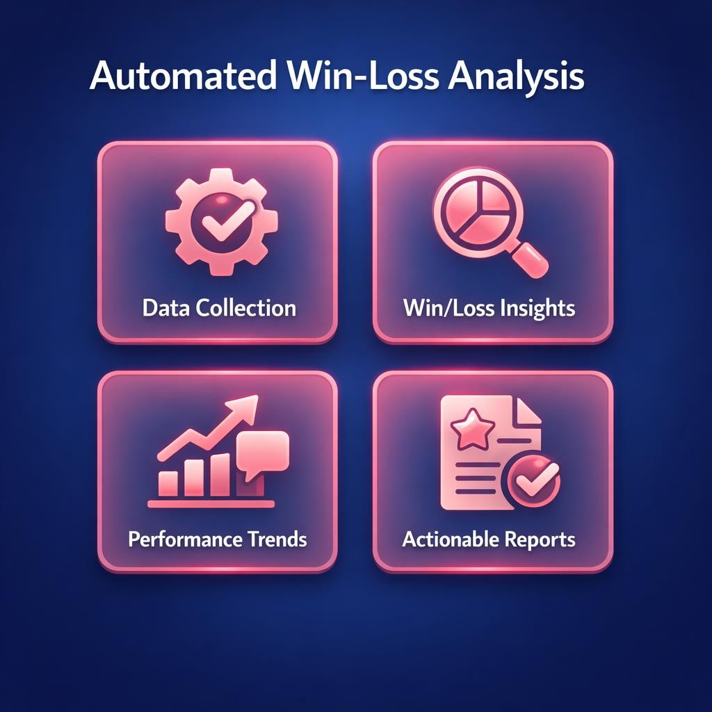 Automated Win-Loss Analysis — key stats, steps and framework infographic for B2B revenue teams | Revspire