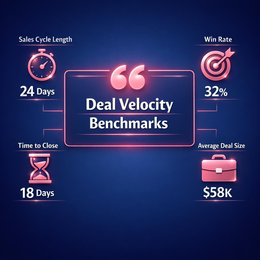 Deal Velocity Benchmarks — key stats, steps and framework infographic for B2B revenue teams | Revspire