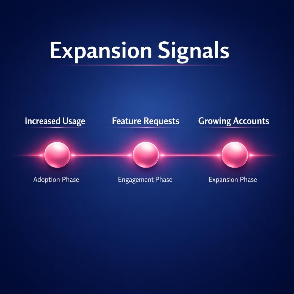 Expansion Signals — key stats, steps and framework infographic for B2B revenue teams | Revspire