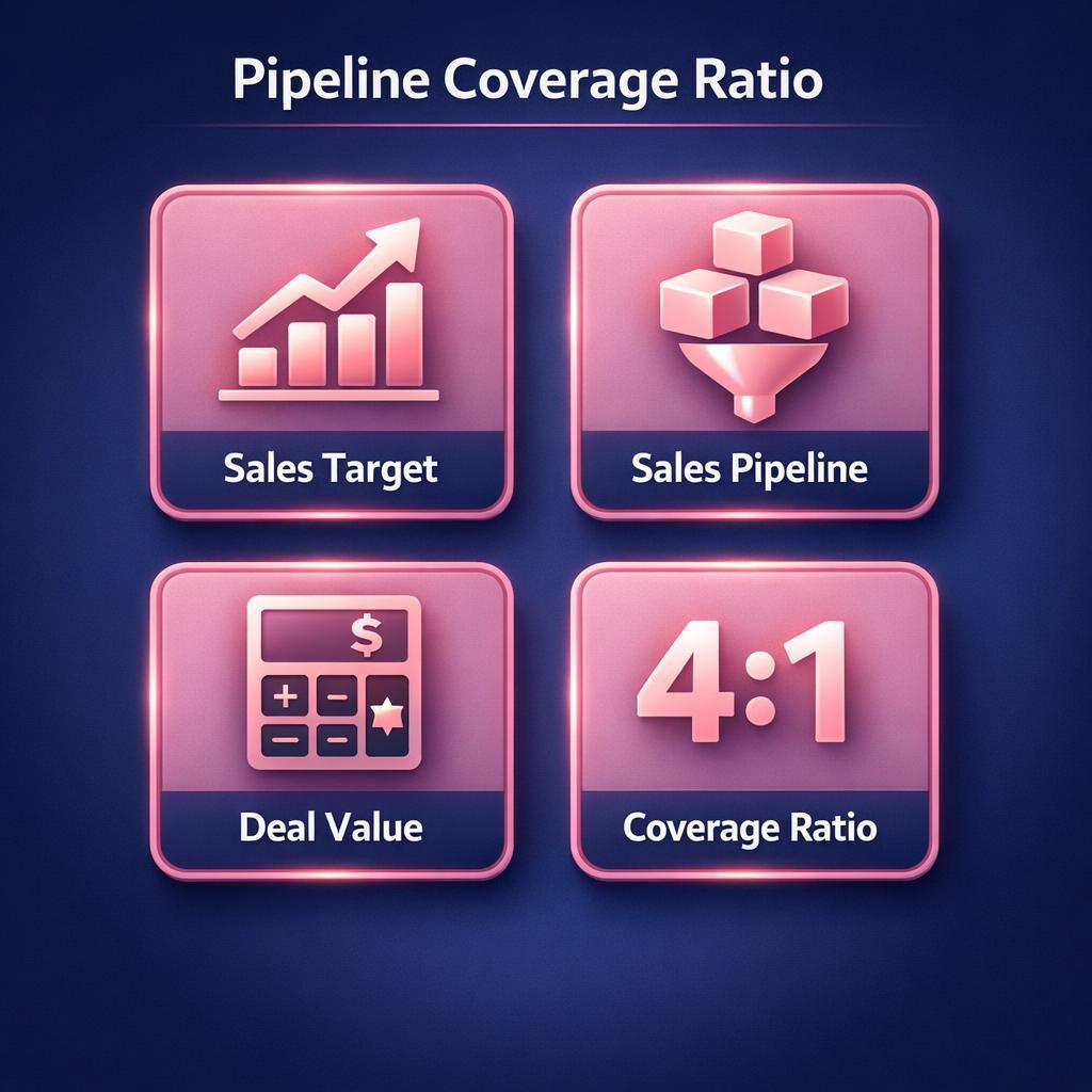 Pipeline Coverage Ratio — key stats, steps and framework infographic for B2B revenue teams | Revspire